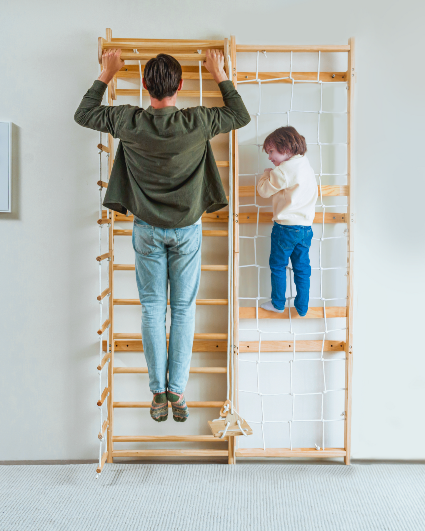 Neem Swedish Wall Ladder & Indoor Wooden Climber for Kids – Home Gym Playset