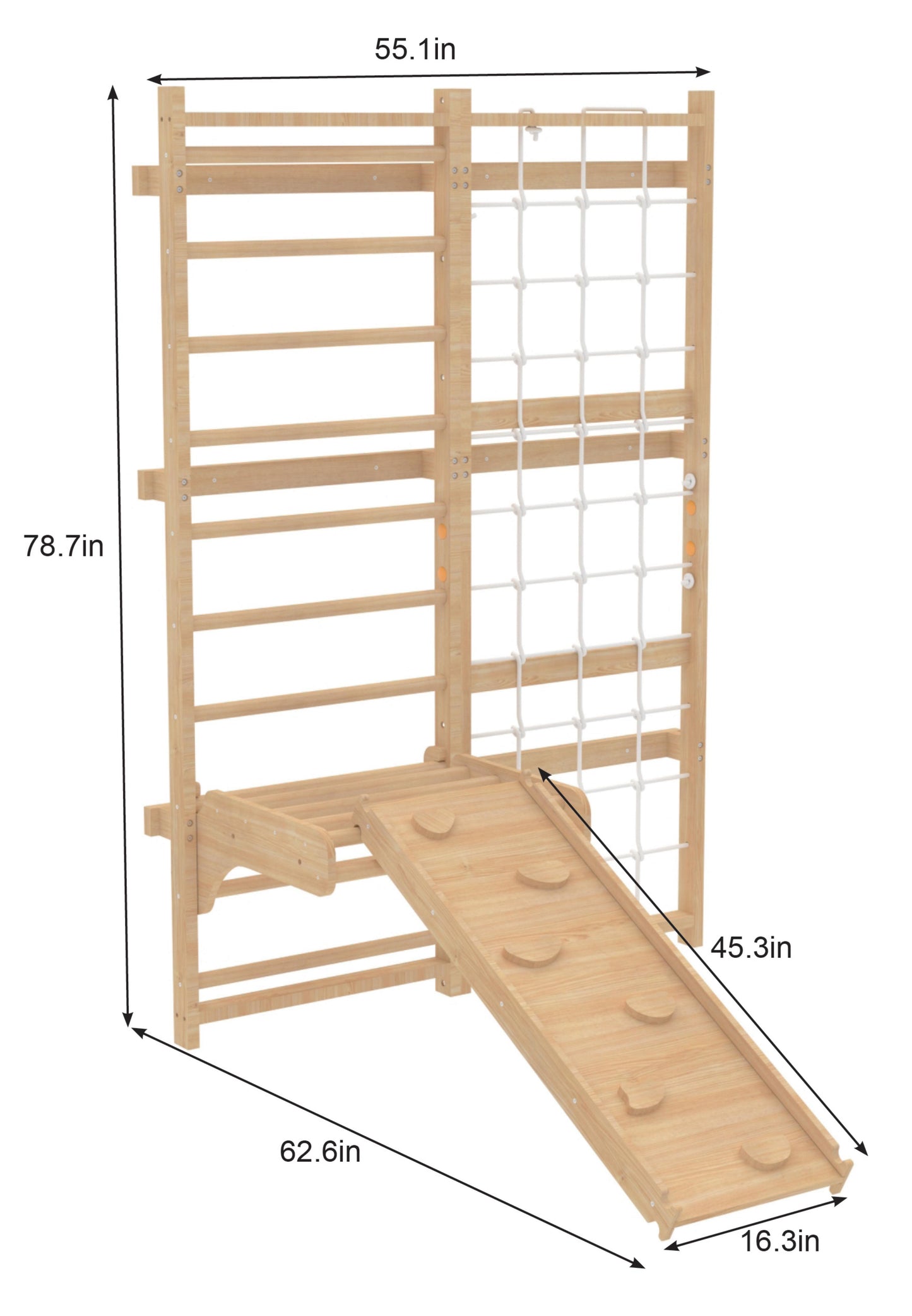 Neem Swedish Wall Ladder & Indoor Wooden Climber for Kids – Home Gym Playset