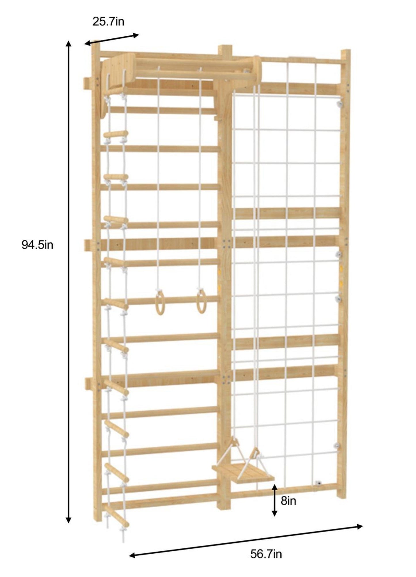 Neem Swedish Wall Ladder & Indoor Wooden Climber for Kids – Home Gym Playset