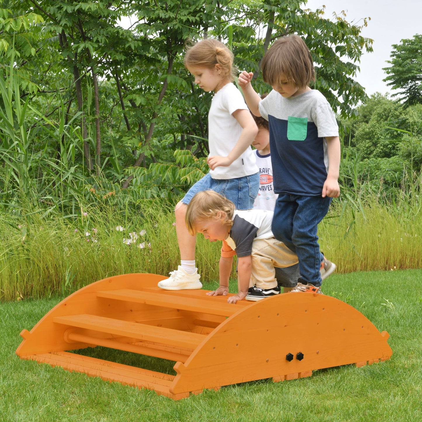 Banyan Jumbo Wooden Rocker & Climber Playset | Outdoor Gross Motor Toy for Toddlers