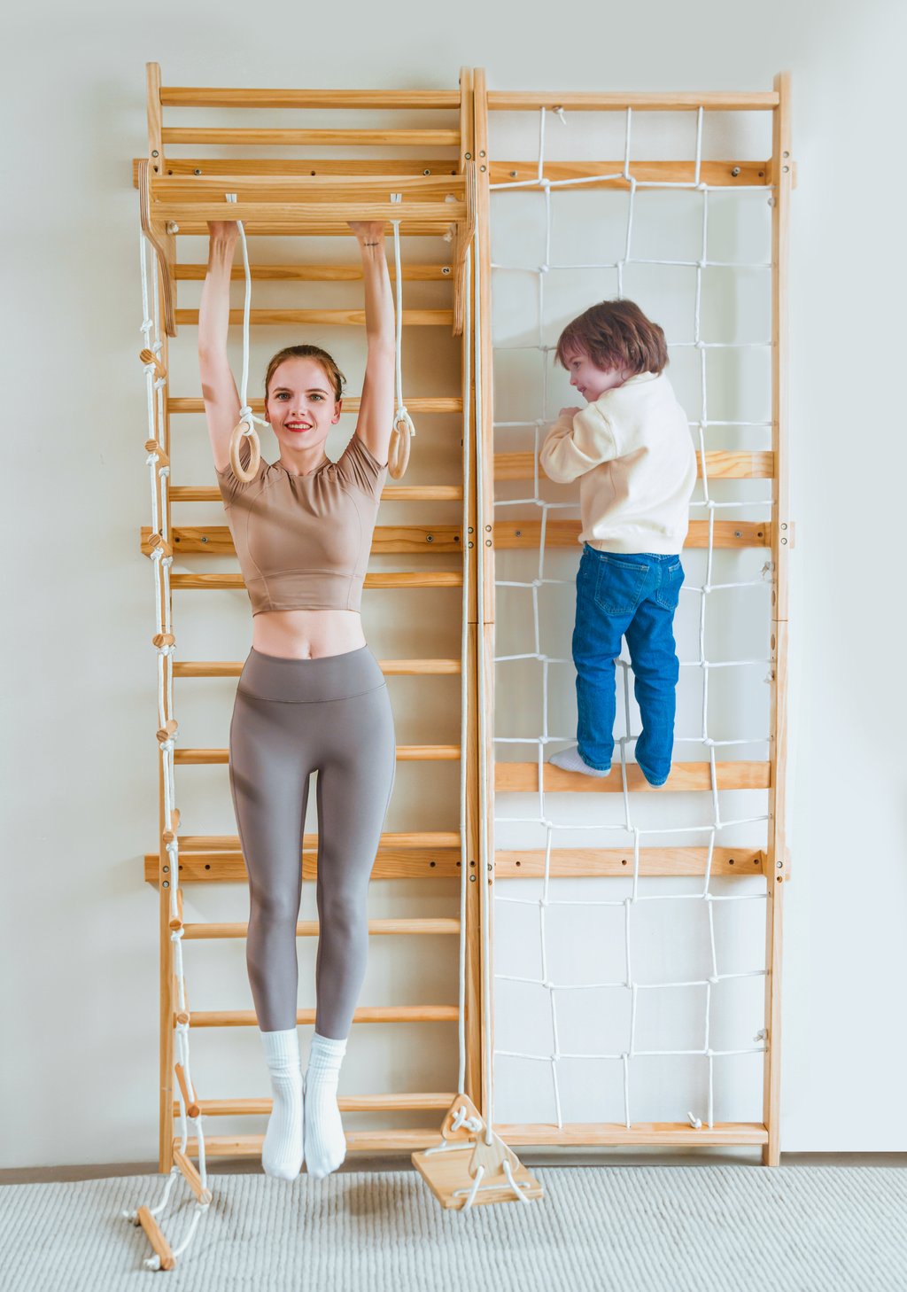 Neem Swedish Wall Ladder & Indoor Wooden Climber for Kids – Home Gym Playset