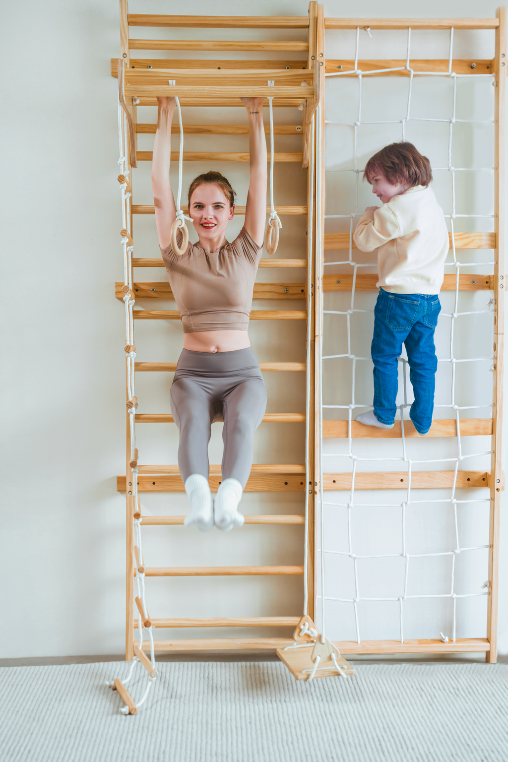 Neem Swedish Wall Ladder & Indoor Wooden Climber for Kids – Home Gym Playset