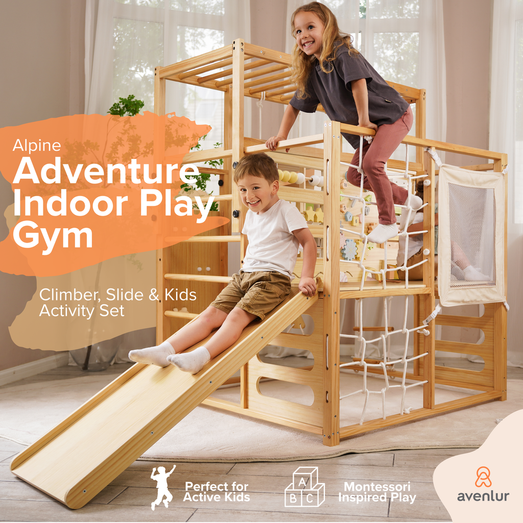 Alpine Adventure Indoor Play Gym – Climber, Slide & Kids Activity Set