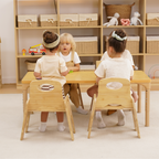 Avenlur Adrian Multi-Height Adjustable Wooden Table and Chairs Set - Montessori Inspired for Toddlers & Kids