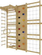 Walnut 9-in-1 Swedish Ladder Wall Gym | Indoor Wooden Climber & Activity Set for Kids