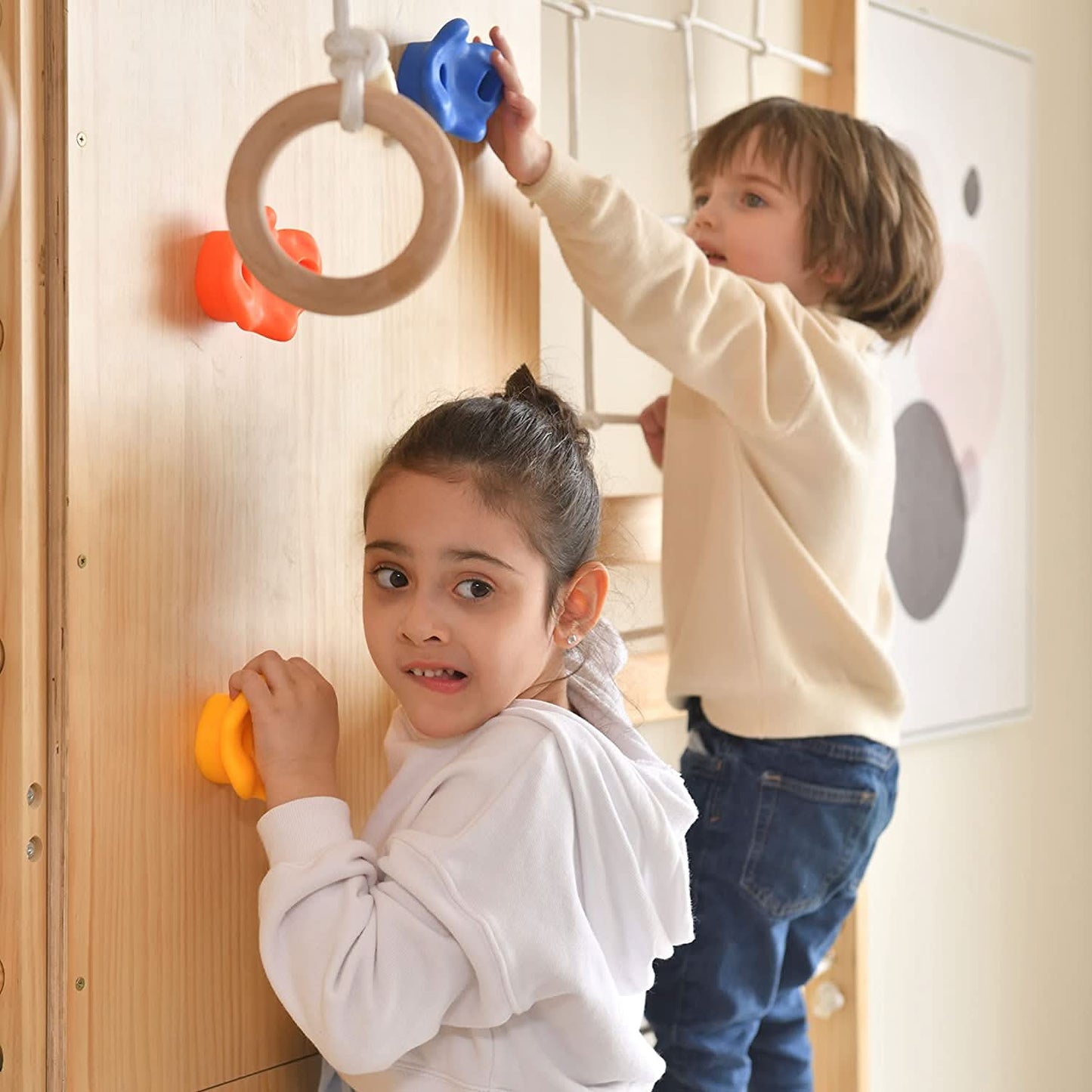 Walnut 9-in-1 Swedish Ladder Wall Gym | Indoor Wooden Climber & Activity Set for Kids