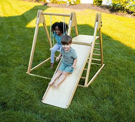 Juniper Folding Indoor & Outdoor Playset | Wooden Climber for Toddlers