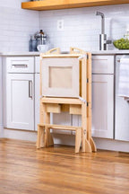 Plum 3-in-1 Foldable Kitchen Tower, Step Stool & Chalkboard for Toddlers