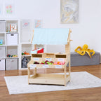 Cypress Wooden Market Stand – Pretend Play Shop for Kids with Storage