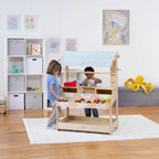 Cypress Wooden Market Stand – Pretend Play Shop for Kids with Storage