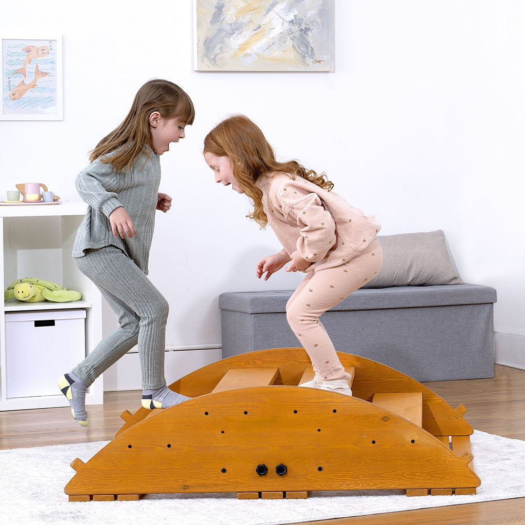 Banyan Jumbo Wooden Rocker & Climber Playset | Outdoor Gross Motor Toy for Toddlers