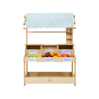 Cypress Wooden Market Stand – Pretend Play Shop for Kids with Storage