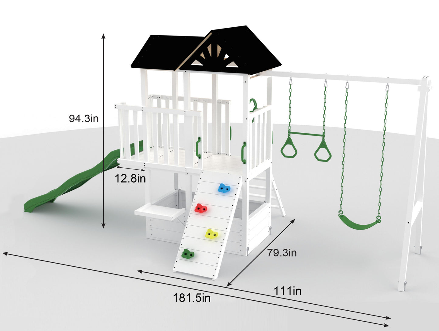 Craftsman Modern Outdoor Swing Set | Wooden Backyard Swing Frame for Kids