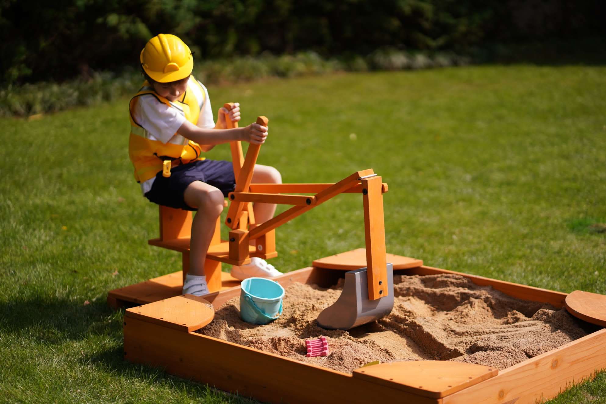 Outdoor Excavator Digger Toy for Kids | Backyard Construction Ride-On (Sandbox Not Included)