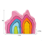 Wooden Mountain Rainbow Stacker Toy Puzzle Blocks