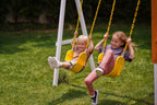 Forest Small Outdoor Toddler Swing Set | Compact Wooden Swing Frame for Babies & Kids