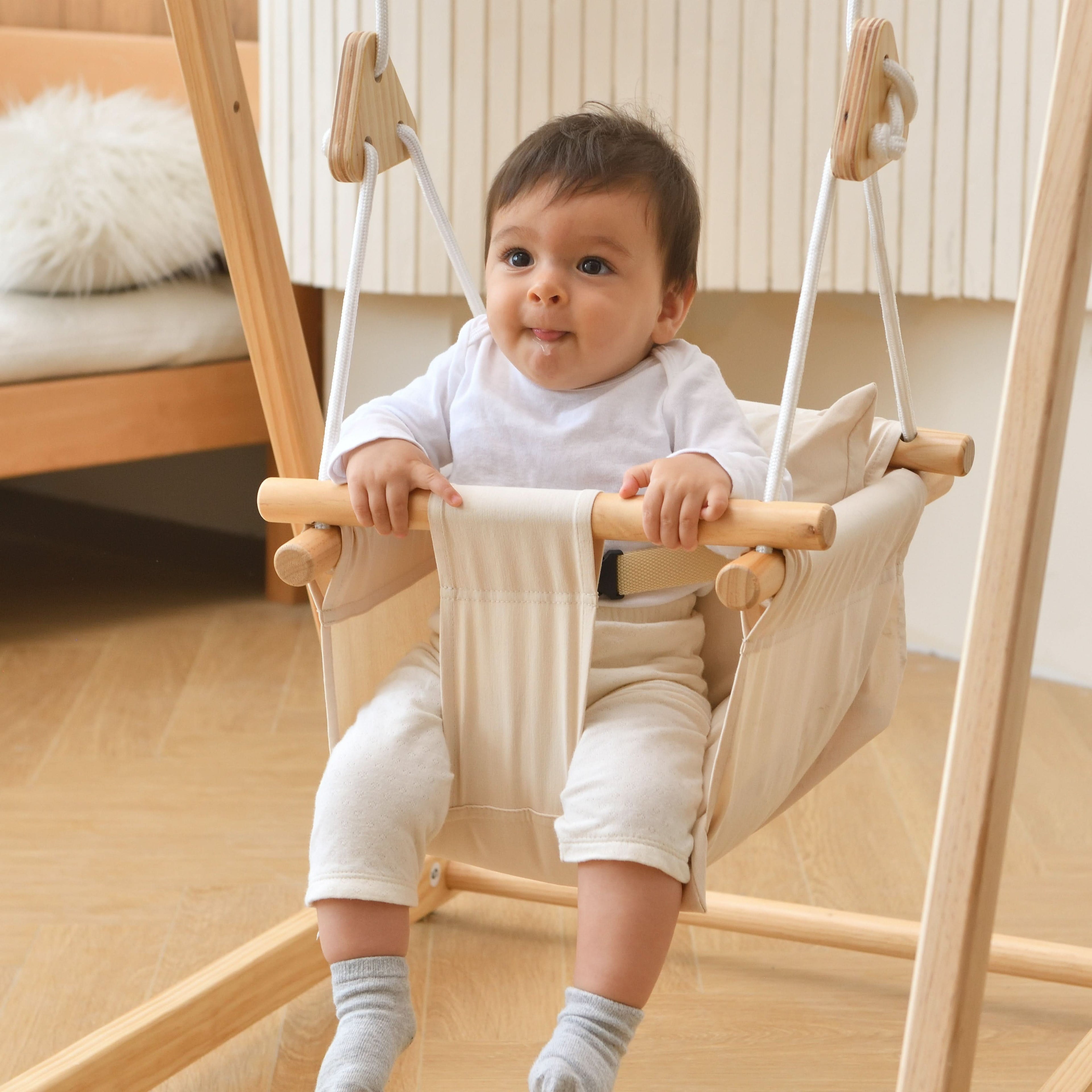 Indoor Baby Swing Seat | Soft Cotton Toddler Hammock for All Swingsets (Frame Not Included)