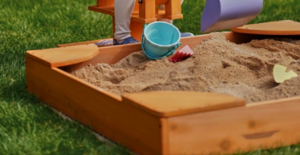 Avenlur Wooden Sandbox – Durable Outdoor Play Area, Perfect for Excavator