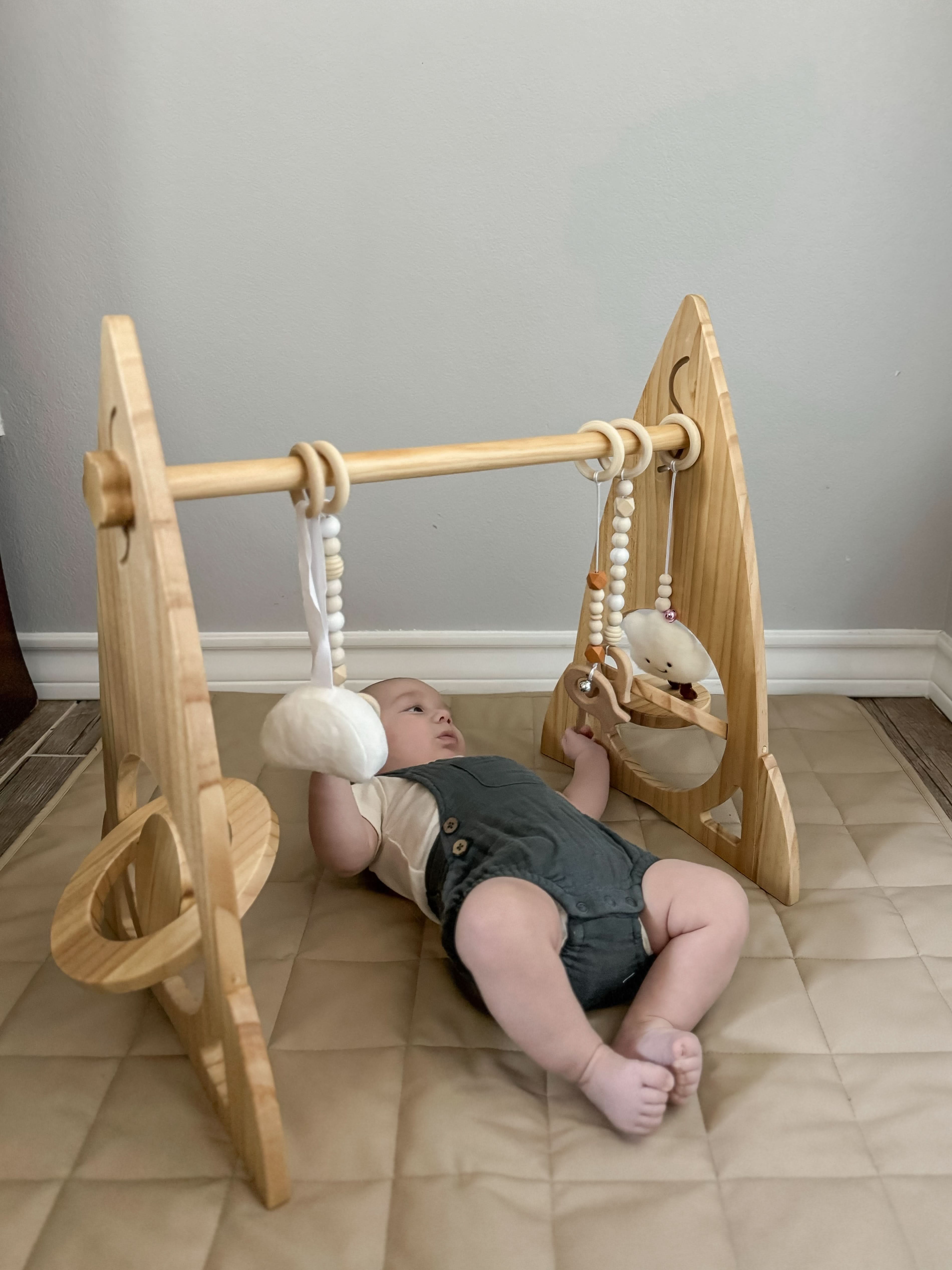 Rocket Wooden Baby Gym – Modern Montessori-Inspired Infant Play Arch