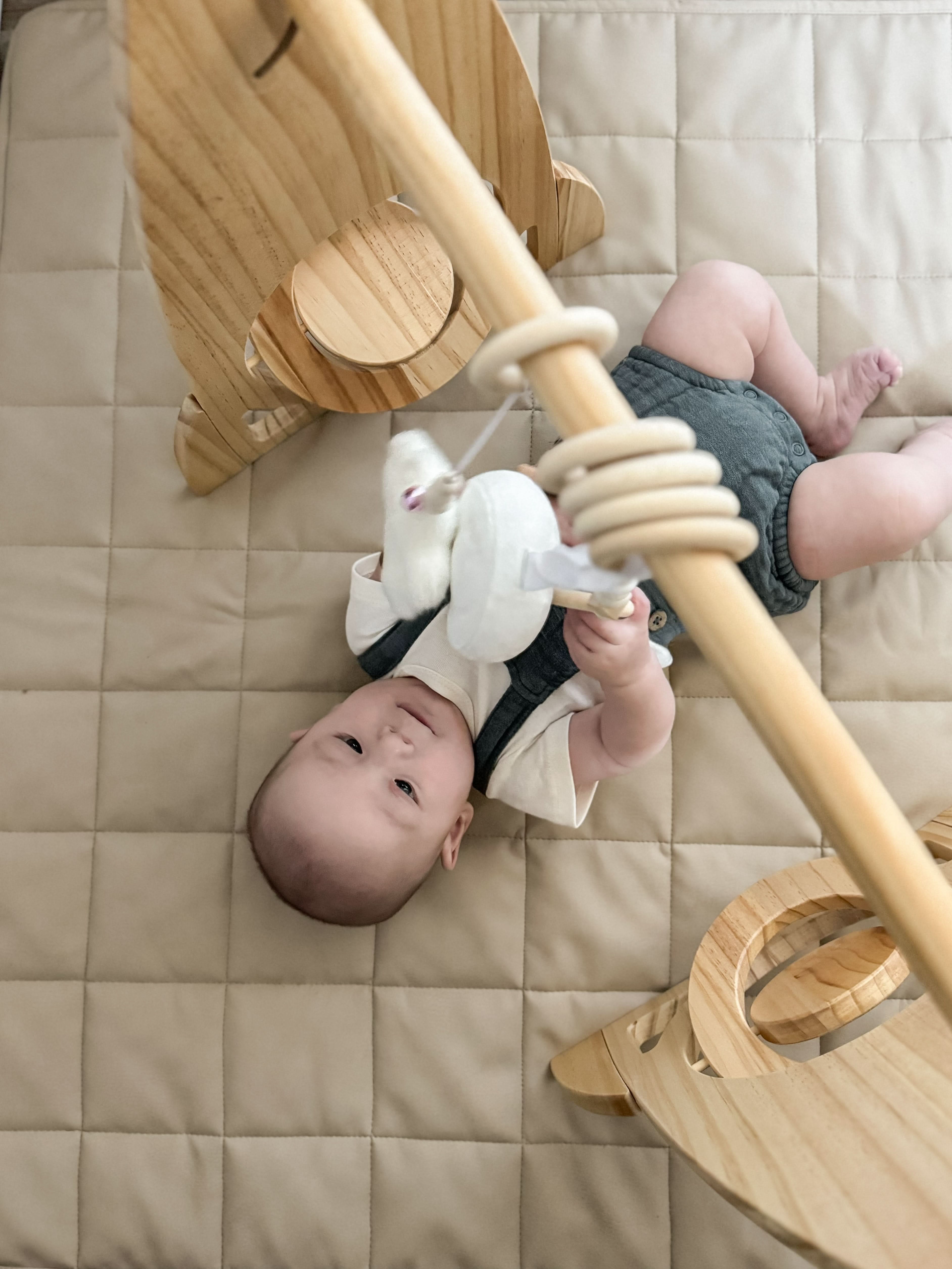 Rocket Wooden Baby Gym – Modern Montessori-Inspired Infant Play Arch