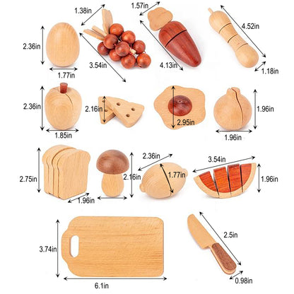 Wooden Play Food Sets for Kids Kitchen