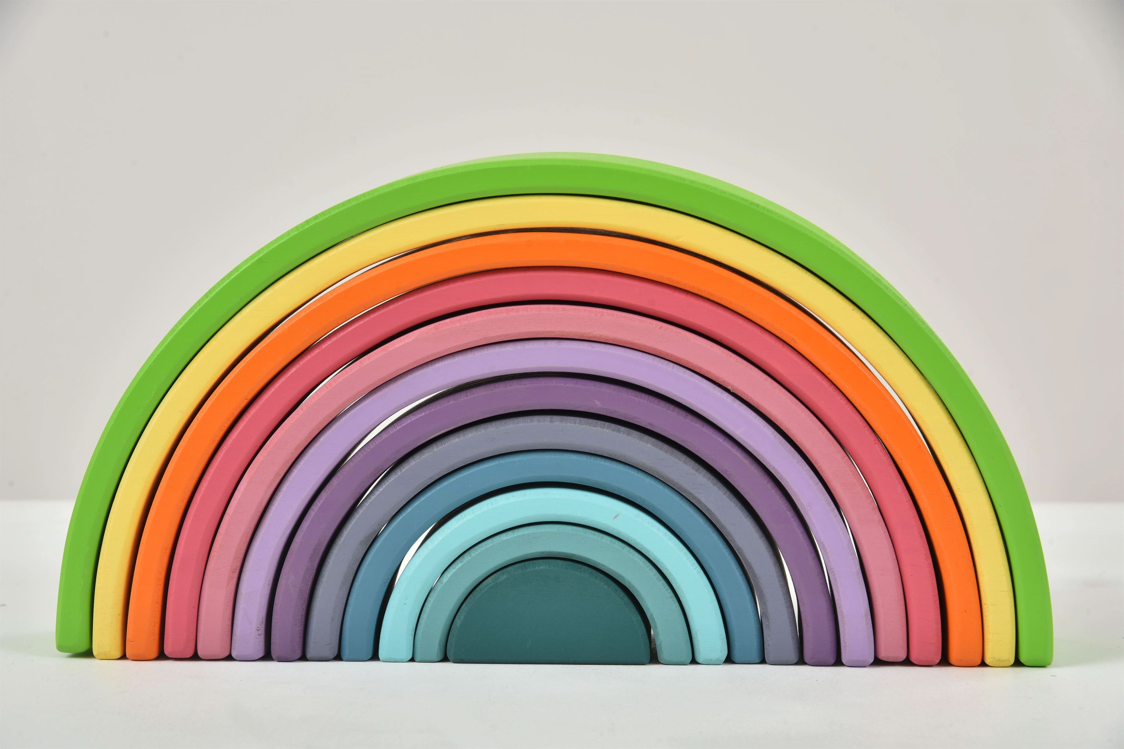Wooden Rainbow Stacker Blocks