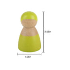 Wooden Rainbow Peg Dolls Figures 12 Piece Set