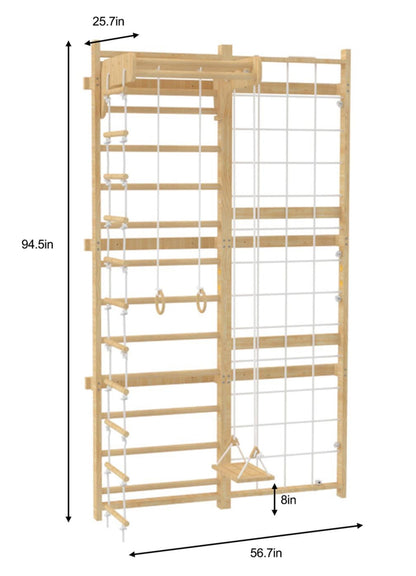 Neem Swedish Wall Ladder & Indoor Wooden Climber for Kids – Home Gym Playset