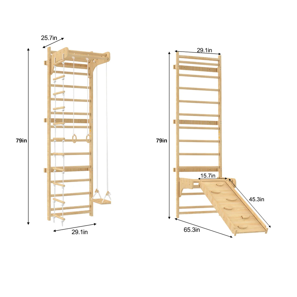 Betula Swedish Wall Ladder & Indoor Wooden Climber for Kids – Home Gym Playset