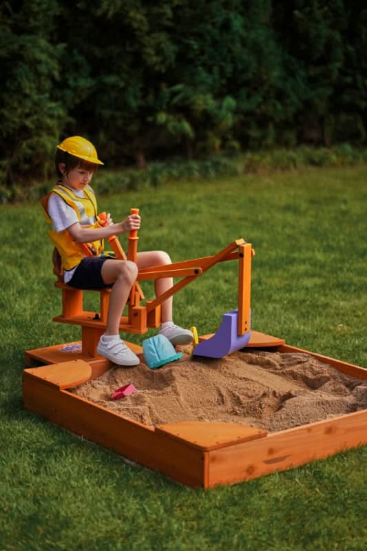 Avenlur Wooden Sandbox – Durable Outdoor Play Area, Perfect for Excavator