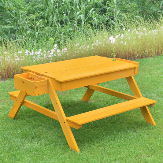 Mojave Outdoor Picnic & Sand Table Playset | 2-in-1 Wooden Activity Table for Kids
