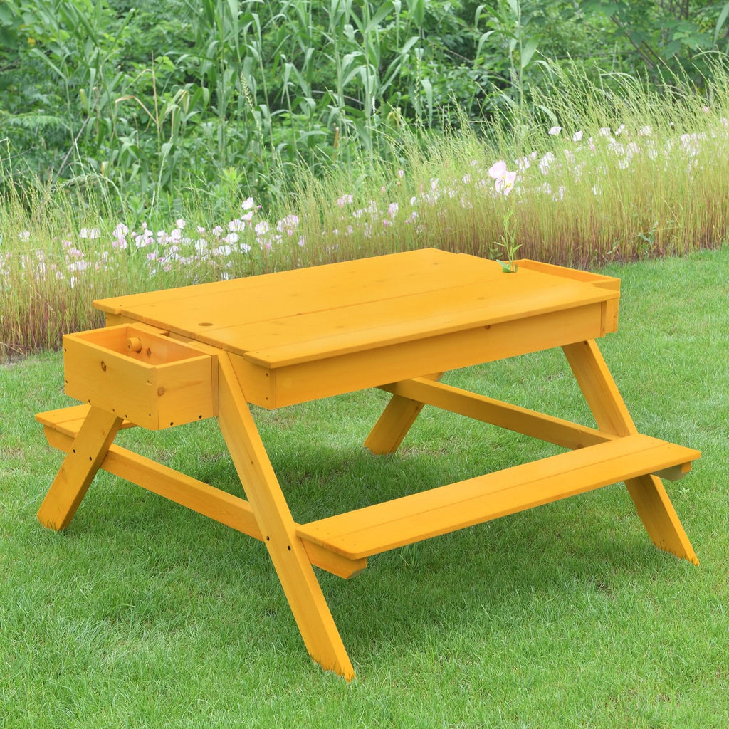 Mojave Outdoor Picnic & Sand Table Playset | 2-in-1 Wooden Activity Table for Kids